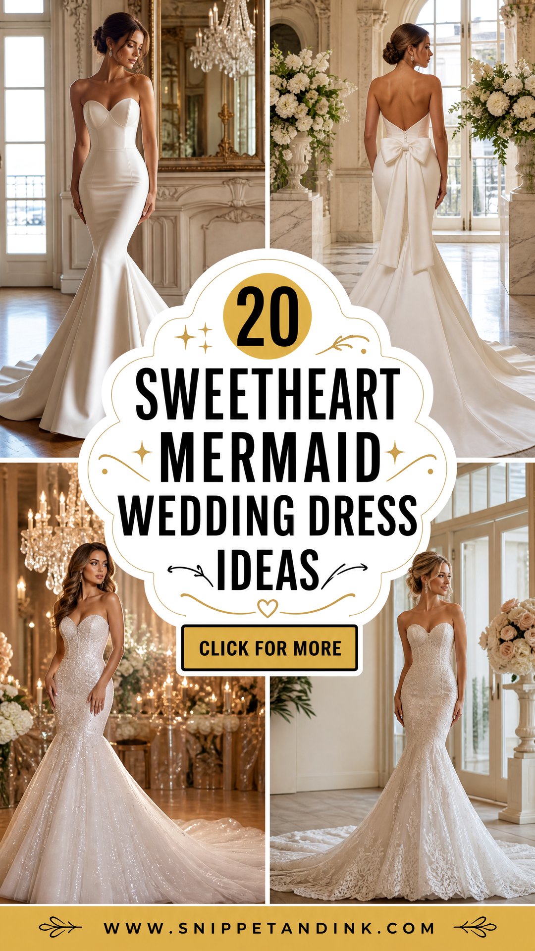 20 Sweetheart Mermaid Wedding Dress Ideas for Glamorous Brides - 20 Sweetheart Mermaid Wedding Dress Ideas for Glamorous Brides