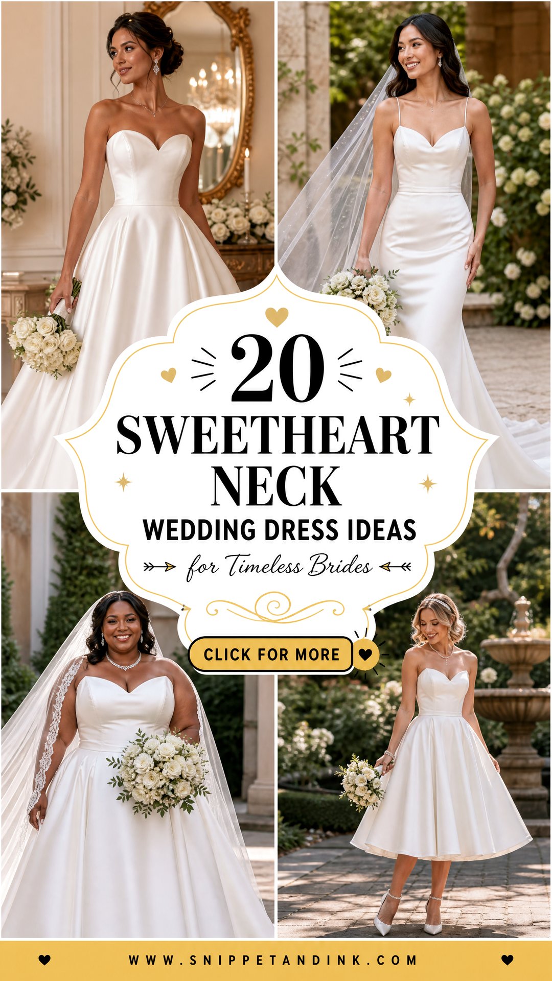 20 Sweetheart Neck Wedding Dress Ideas for Timeless Brides - 20 Sweetheart Neck Wedding Dress Ideas for Timeless Brides
