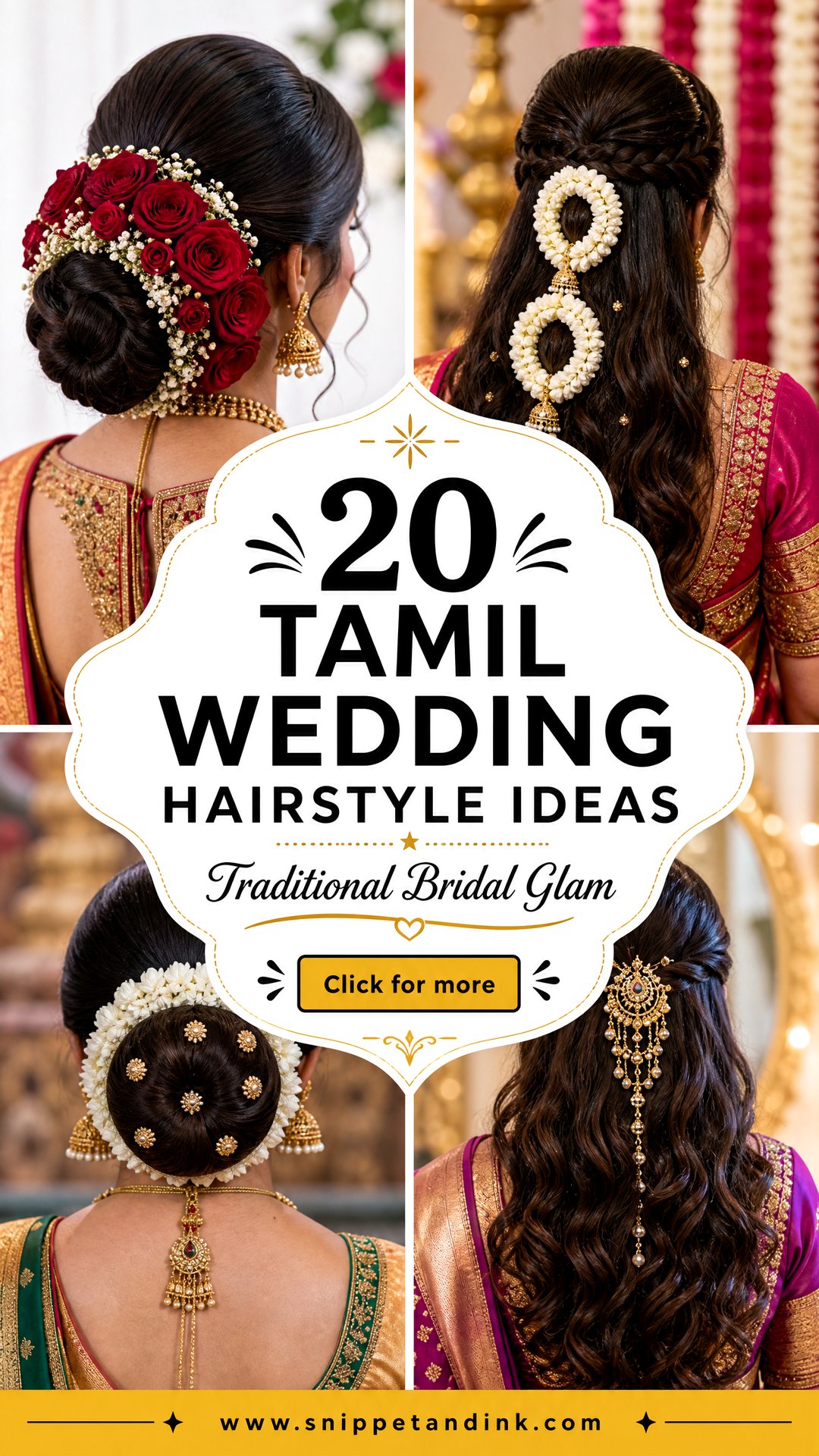 20 Tamil Wedding Hairstyle Ideas for Traditional Bridal Glam - 20 Tamil Wedding Hairstyle Ideas for Traditional Bridal Glam