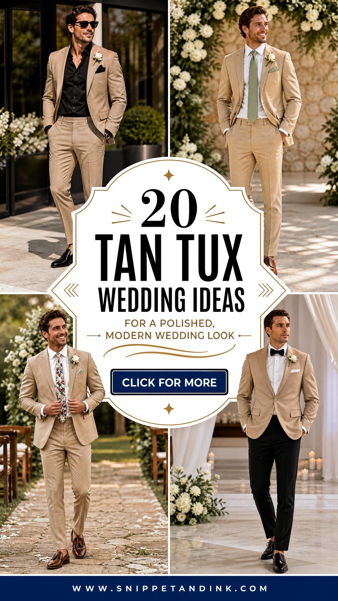 20 Tan Tux Wedding Ideas for a Polished Modern Wedding Look - 20 Tan Tux Wedding Ideas for a Polished, Modern Wedding Look