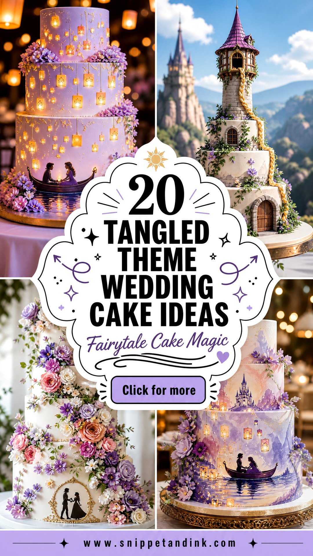 20 Tangled Theme Wedding Cake Ideas for Fairytale Brides - 20 Tangled Theme Wedding Cake Ideas for Fairytale Brides