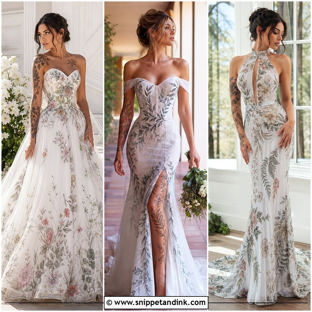 20 Tattoos Wedding Dress Ideas for Fearless Alternative Brides
