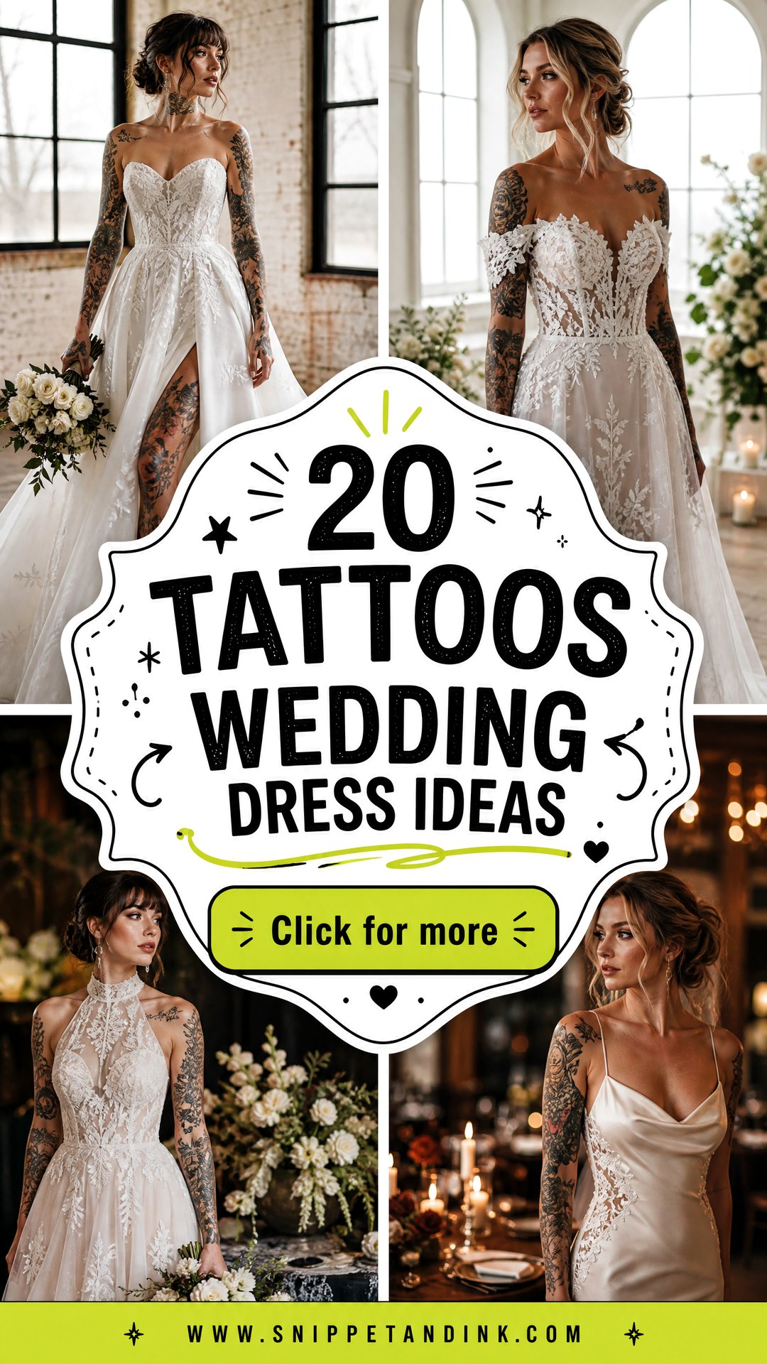 20 Tattoos Wedding Dress Ideas for Fearless Alternative Brides - 20 Tattoos Wedding Dress Ideas for Fearless Alternative Brides