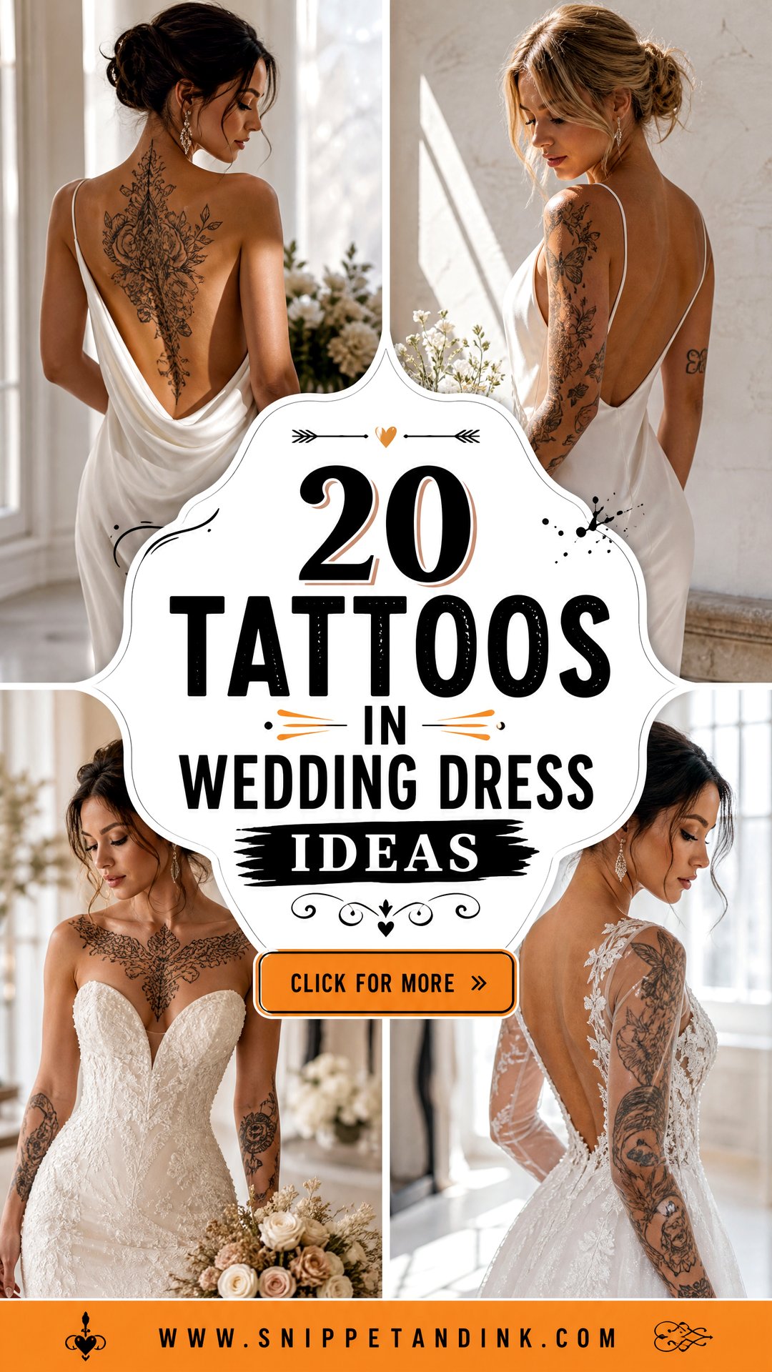 20 Tattoos in Wedding Dress Ideas for Confident Modern Brides - 20 Tattoos in Wedding Dress Ideas for Confident Modern Brides