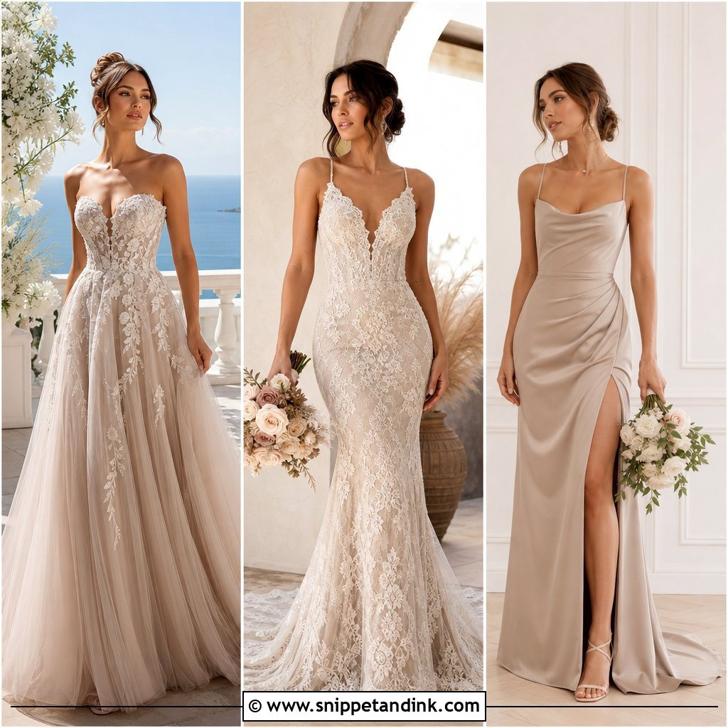 20 Taupe Wedding Dress Ideas for Chic Neutral-Tone Brides