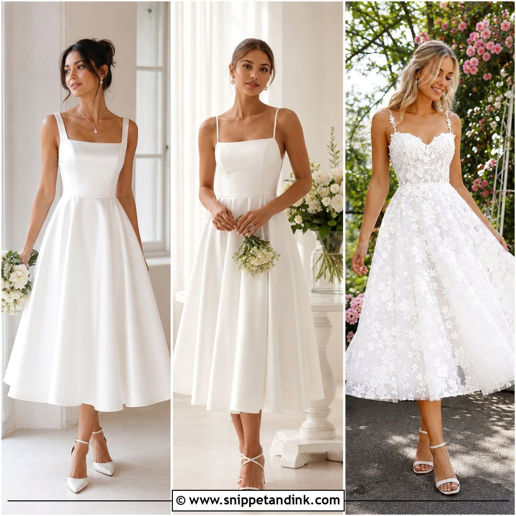20 Tea Length Bridal Dresses for a Timeless Retro Wedding