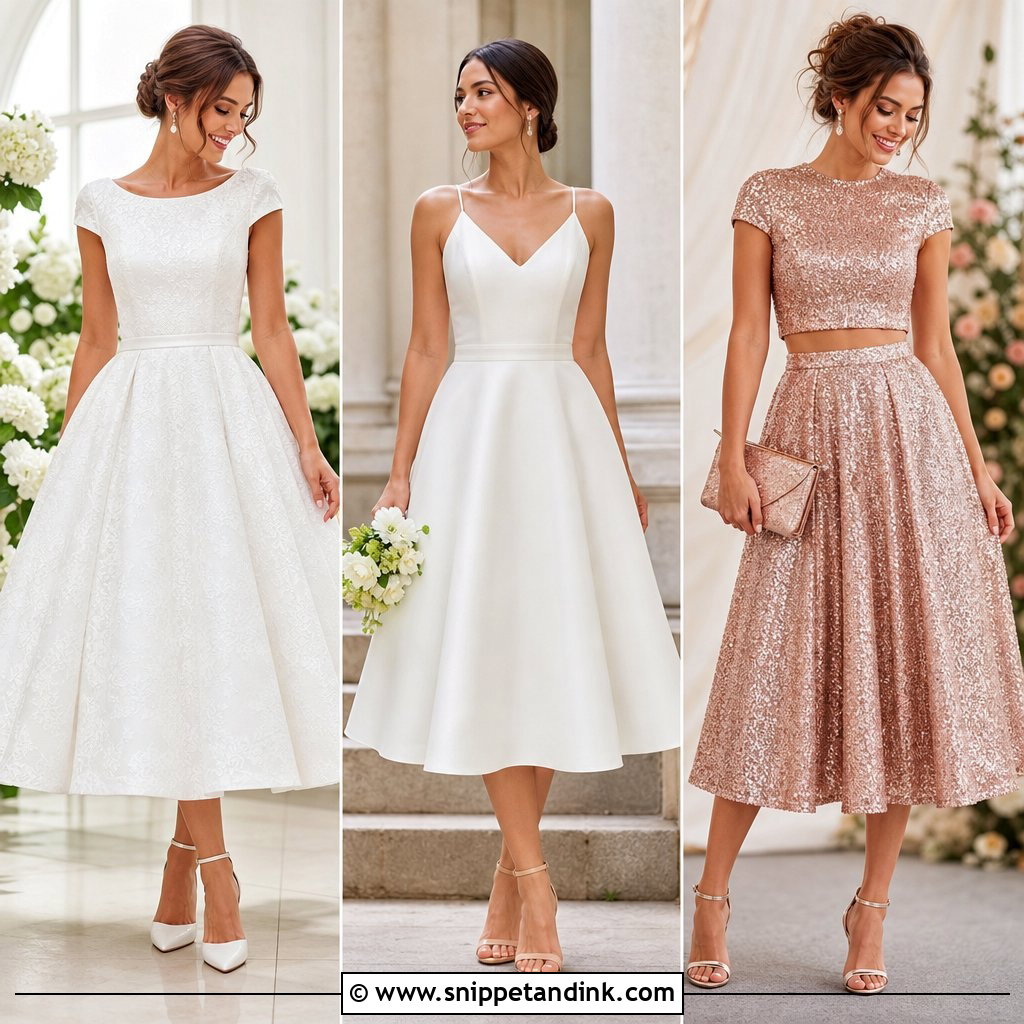 20 Tea Length Gown Ideas for Chic Vintage-Loving Brides