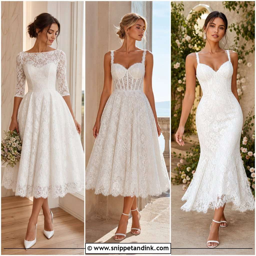 20 Tea Length Wedding Dresses Lace for a Romantic Vintage Look