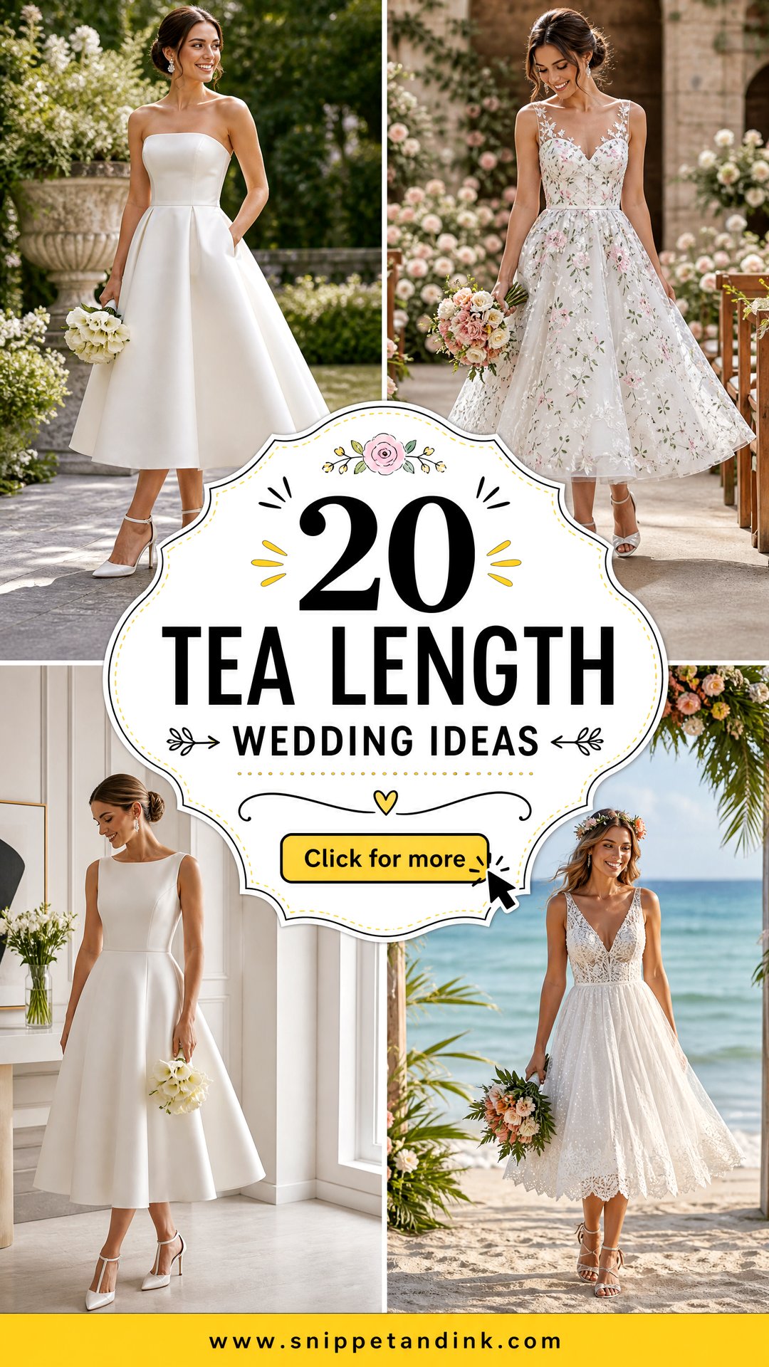 20 Tea Length Wedding Ideas Charming Details for Modern Brides - 20 Tea Length Wedding Ideas: Charming Details for Modern Brides