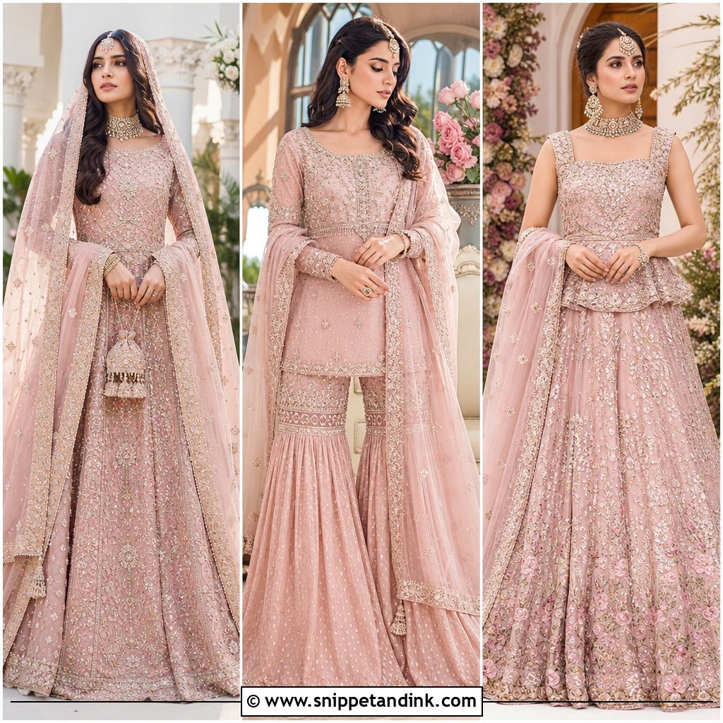 20 Tea Pink Bridal Dress Pakistani Ideas for Elegant Nikah Style