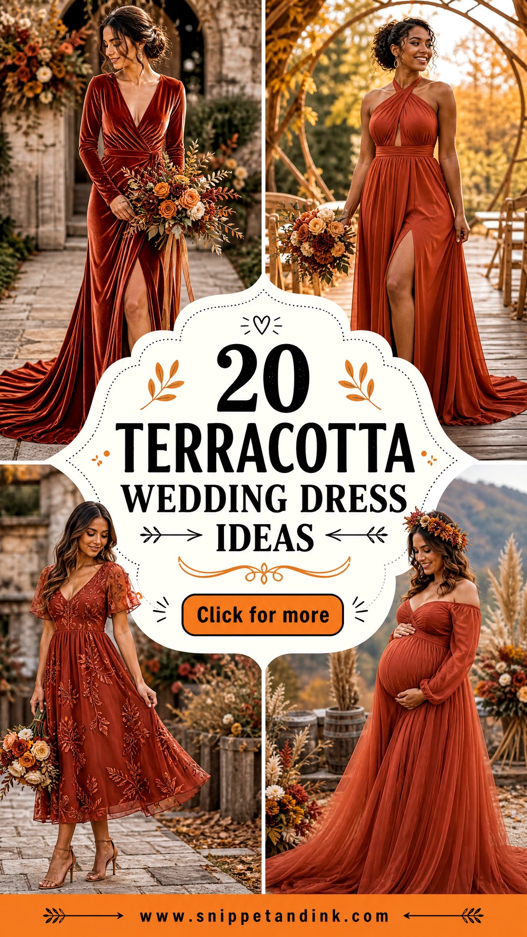 20 Terracotta Wedding Dress Ideas for Warm Autumn Celebrations - 20 Terracotta Wedding Dress Ideas for Warm Autumn Celebrations