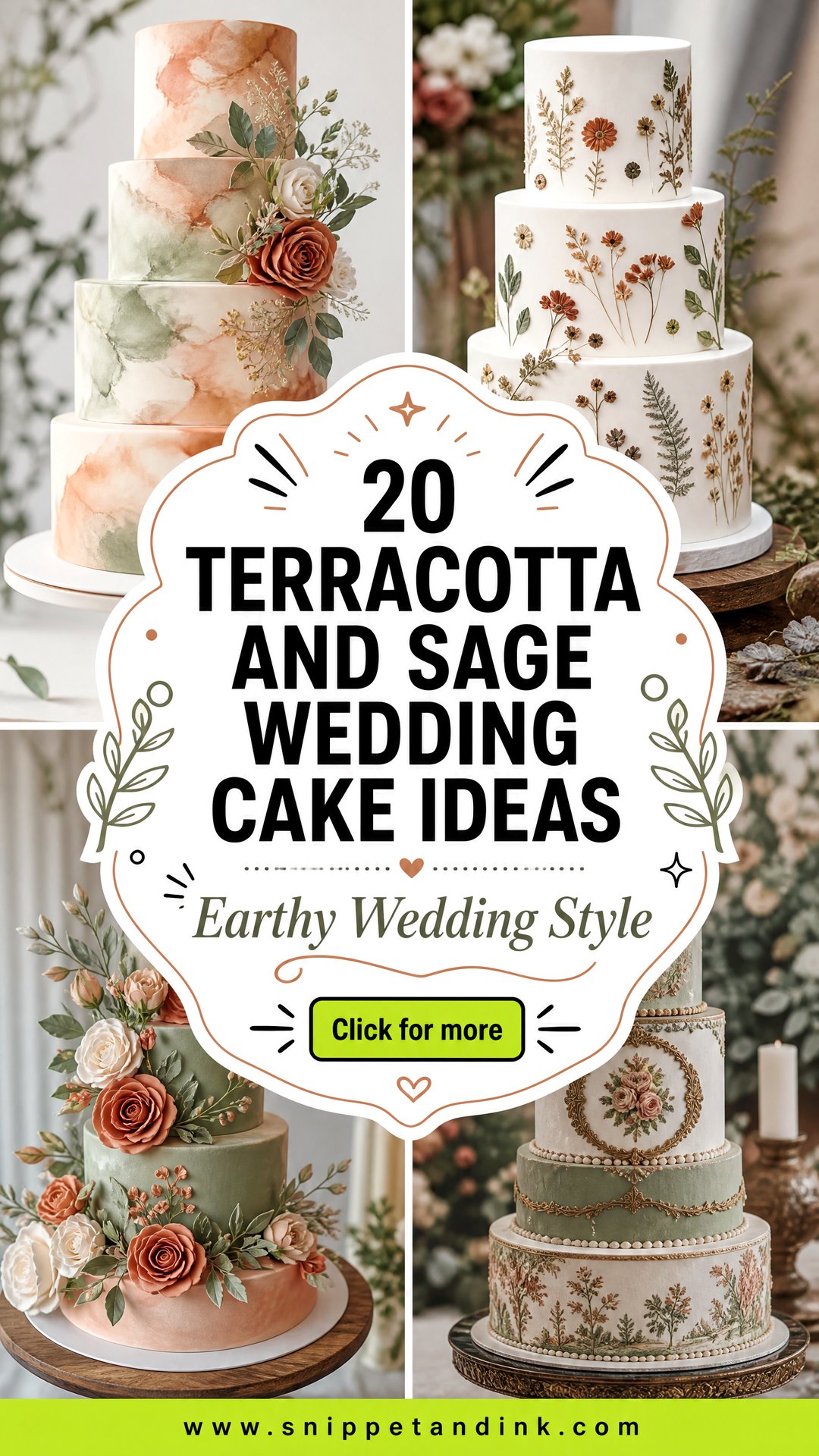 20 Terracotta and Sage Wedding Cake Ideas for Earthy Style - 20 Terracotta and Sage Wedding Cake Ideas for Earthy Style