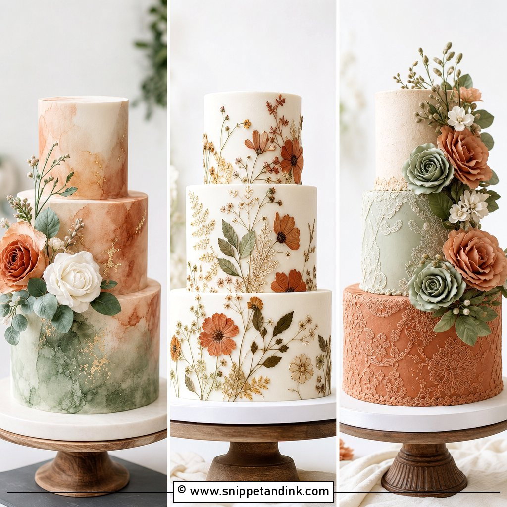 20 Terracotta and Sage Wedding Cake Ideas for Earthy Style