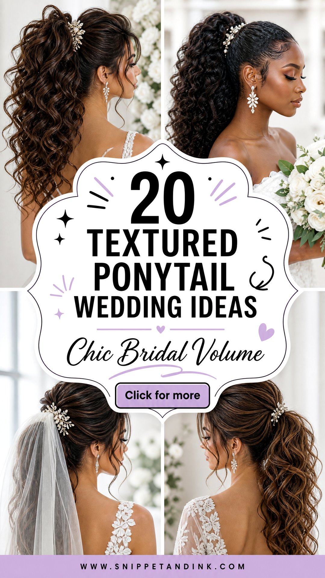 20 Textured Ponytail Wedding Ideas for Chic Bridal Volume - 20 Textured Ponytail Wedding Ideas for Chic Bridal Volume