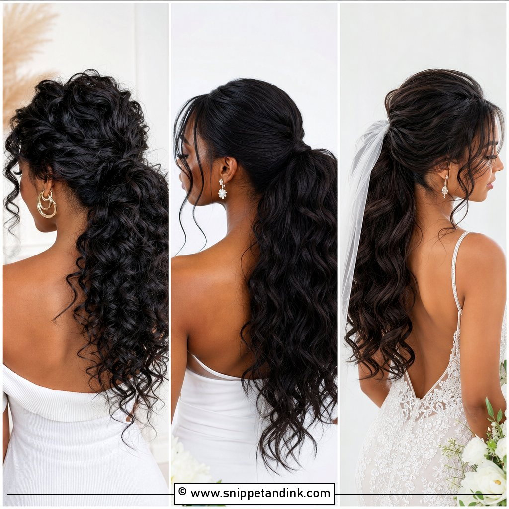 20 Textured Ponytail Wedding Ideas for Chic Bridal Volume