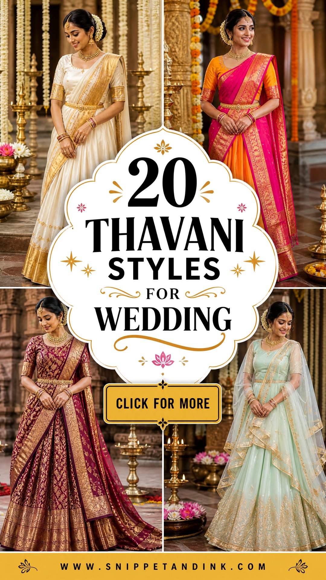 20 Thavani Styles for Wedding for Elegant South Indian Brides - 20 Thavani Styles for Wedding for Elegant South Indian Brides