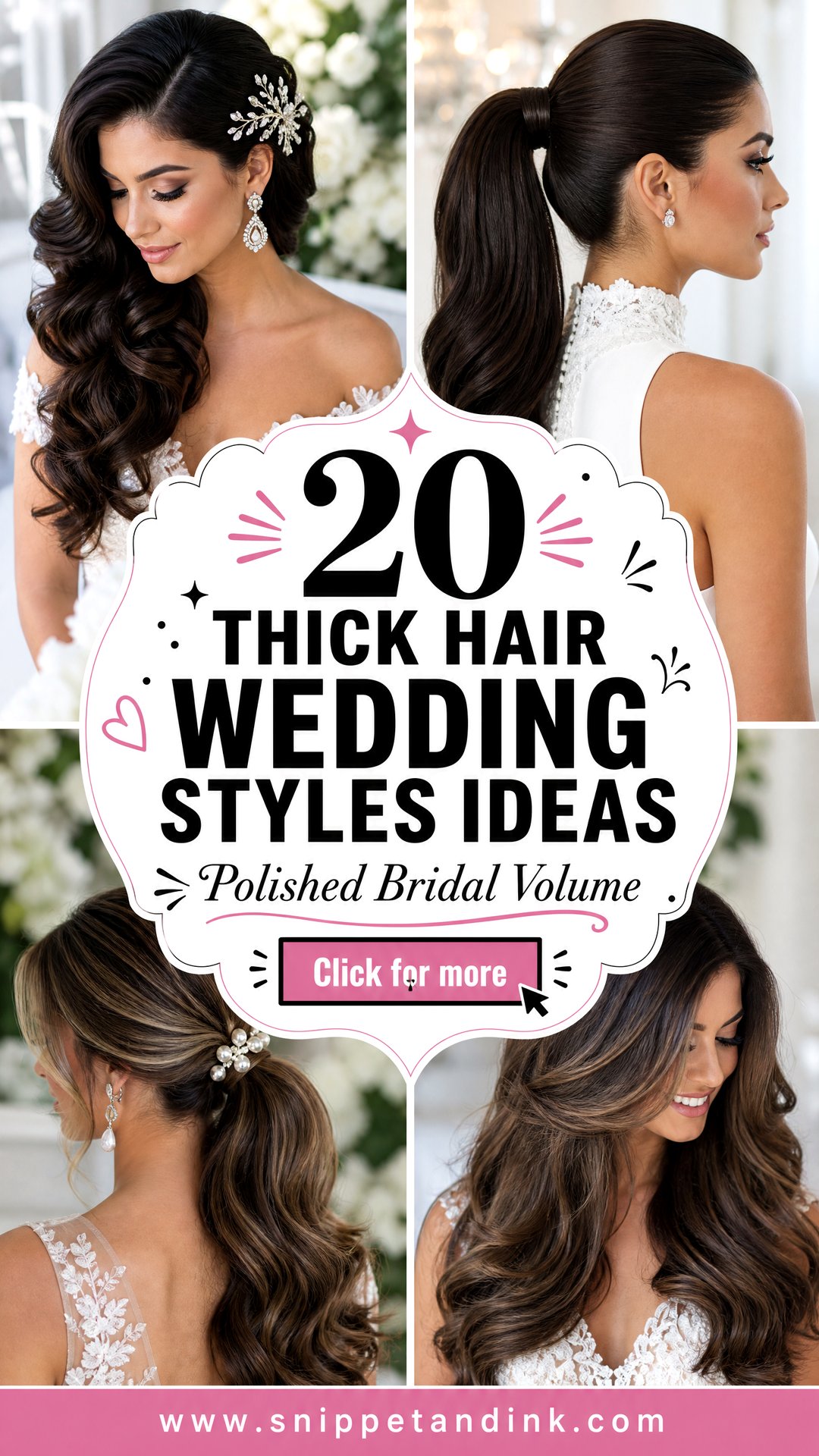 20 Thick Hair Wedding Styles for Polished Bridal Volume - 20 Thick Hair Wedding Styles for Polished Bridal Volume