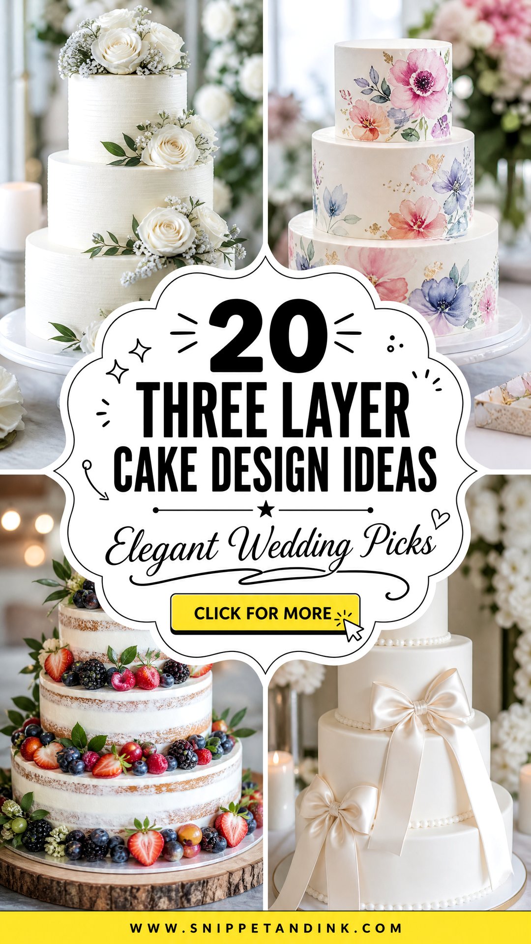 20 Three Layer Cake Design Ideas for Wedding Elegant Picks - 20 Three Layer Cake Design Ideas for Wedding: Elegant Picks