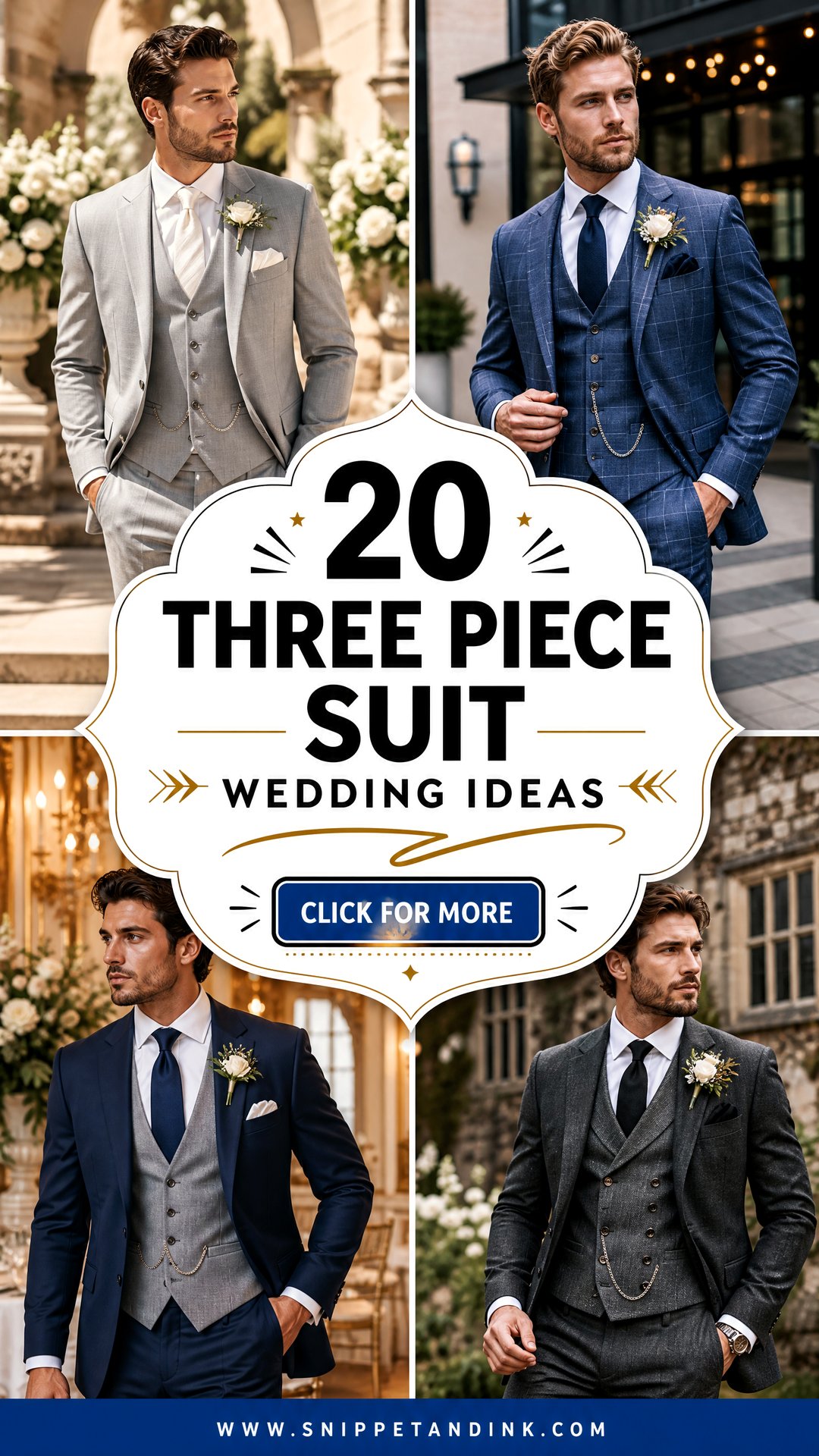 20 Three Piece Suit Wedding Ideas Sharp Looks for Grooms - 20 Three Piece Suit Wedding Ideas: Sharp Looks for Grooms