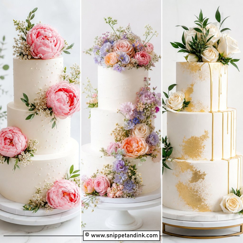 20 Three Tier Floral Wedding Cake Ideas for Romantic Brides