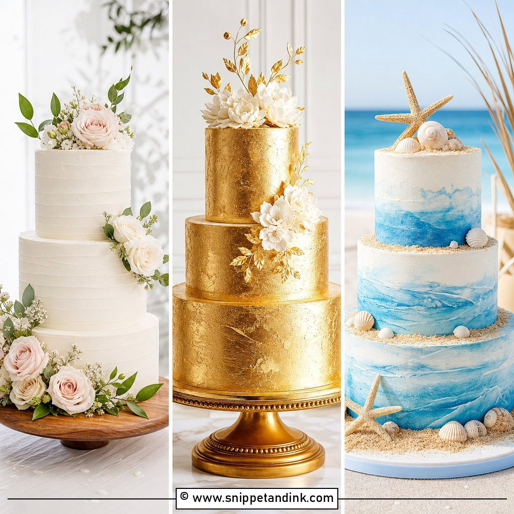20 Three Tier Wedding Cake Ideas for Elegant Receptions
