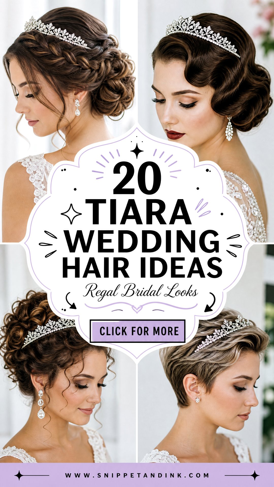 20 Tiara Wedding Hair Ideas for Regal Bridal Inspiration - 20 Tiara Wedding Hair Ideas for Regal Bridal Inspiration