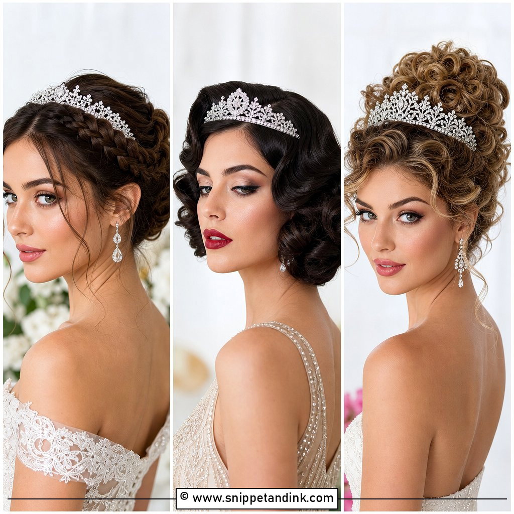20 Tiara Wedding Hair Ideas for Regal Bridal Inspiration