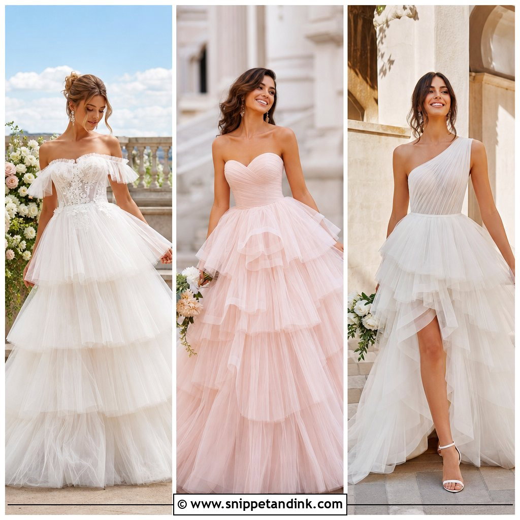 20 Tiered Tulle Wedding Dress Ideas: Dreamy Looks Brides Love
