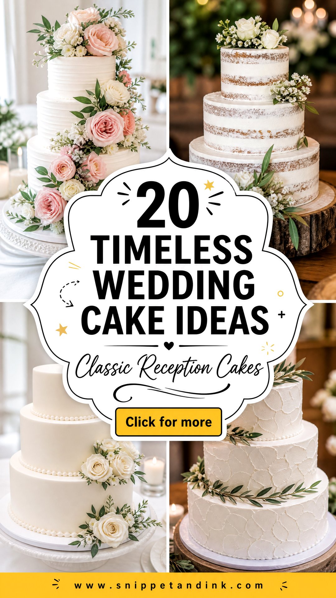 20 Timeless Wedding Cake Ideas for Elegant Classic Receptions - 20 Timeless Wedding Cake Ideas for Elegant Classic Receptions