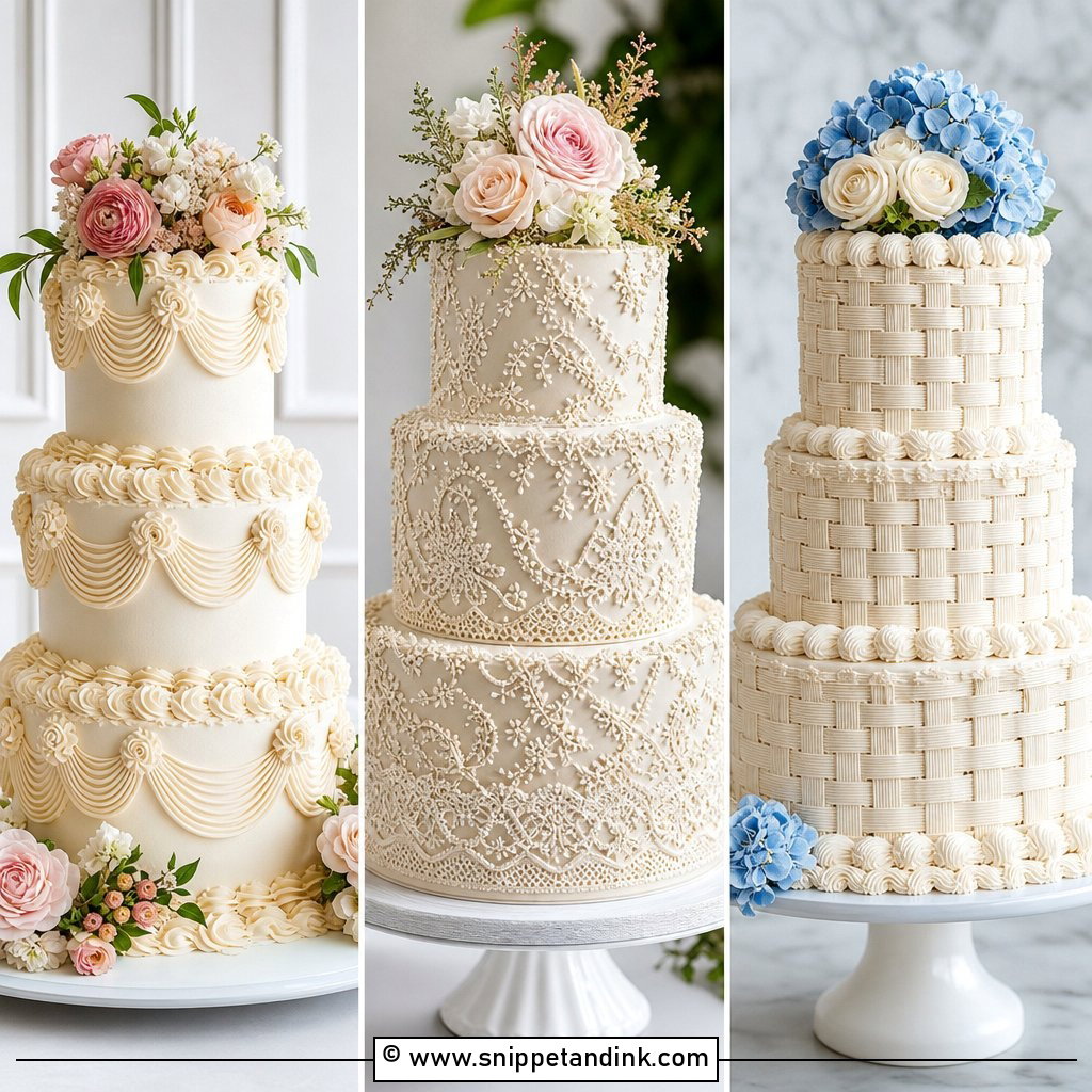 20 Traditional Piping Wedding Cake Ideas for Timeless Style