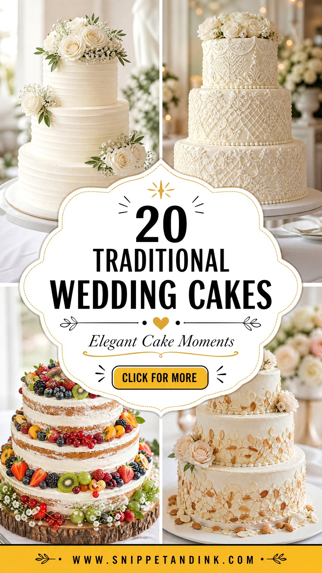 20 Traditional Wedding Cakes for Elegant Celebrations - 20 Traditional Wedding Cakes for Elegant Celebrations