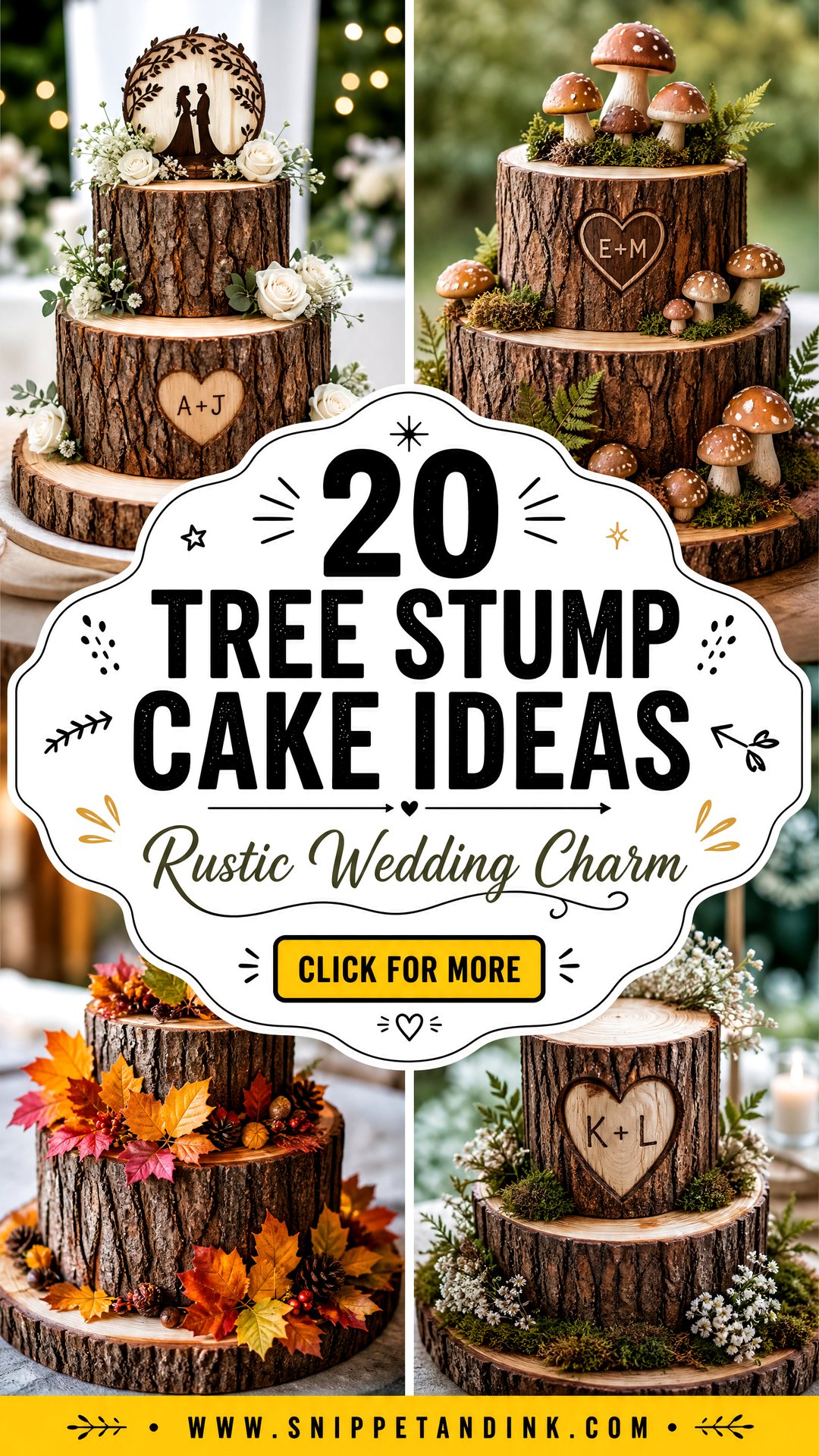 20 Tree Stump Cake Ideas for Wedding Rustic Charm - 20 Tree Stump Cake Ideas for Wedding Rustic Charm