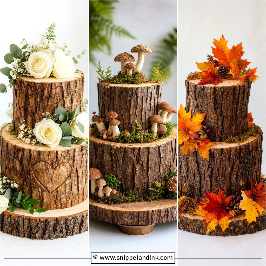 20 Tree Stump Cake Ideas for Wedding Rustic Charm