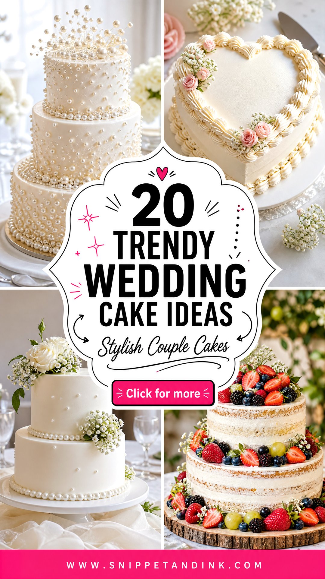20 Trendy Wedding Cake Ideas for Stylish Couples - 20 Trendy Wedding Cake Ideas for Stylish Couples