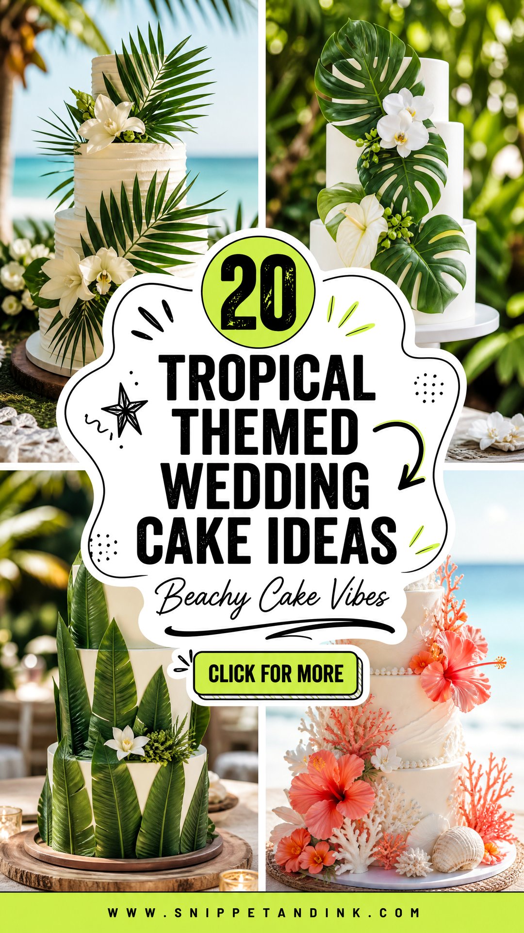 20 Tropical Themed Wedding Cake Ideas for Beach Vibes - 20 Tropical Themed Wedding Cake Ideas for Beach Vibes