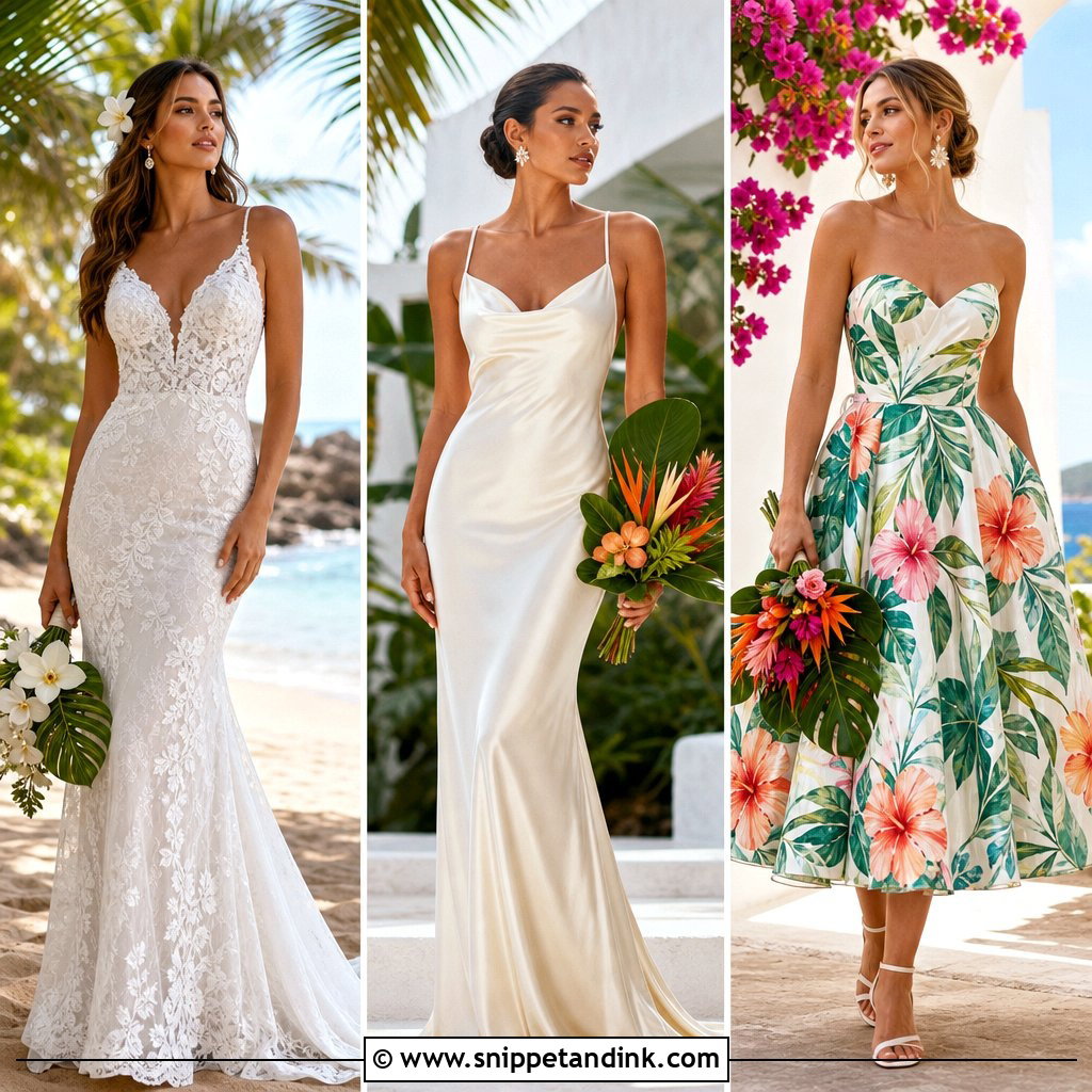 20 Tropical Wedding Dresses for Breezy Destination Brides