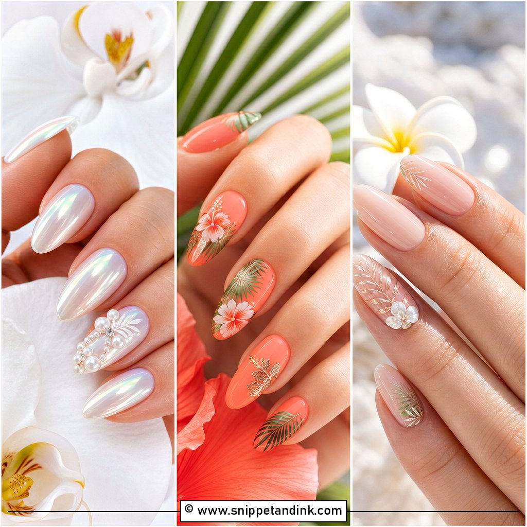 20 Tropical Wedding Nails for a Dreamy Island Bride