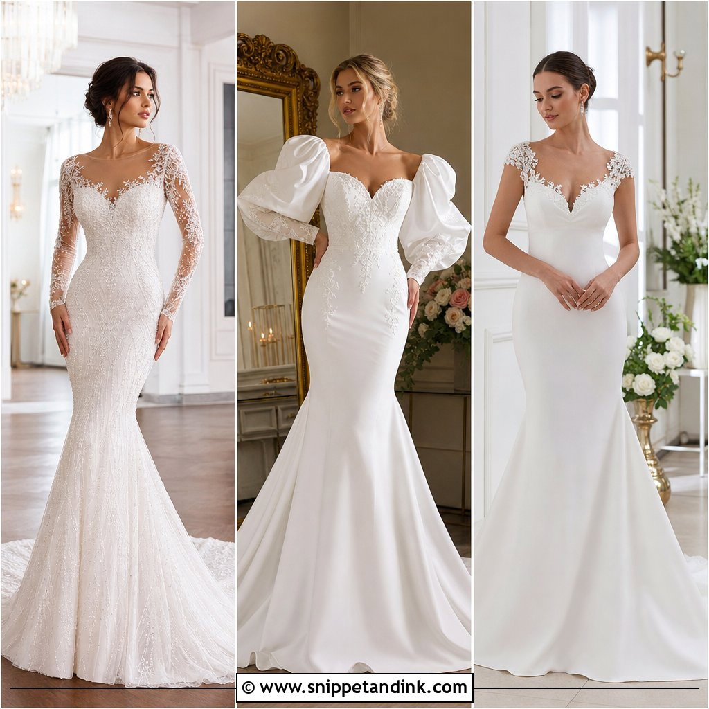 20 Trumpet Wedding Dress with Sleeves for Elegant Brides