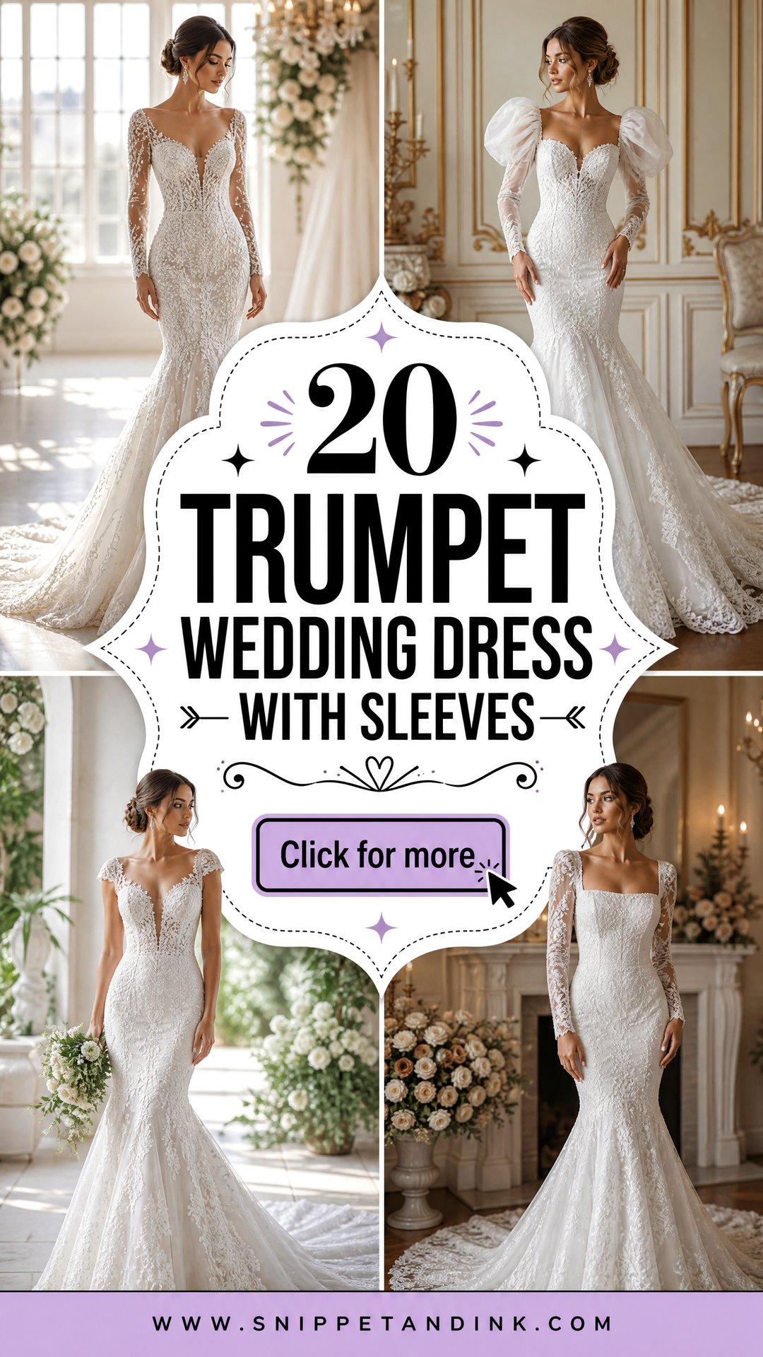 20 Trumpet Wedding Dress with Sleeves for Elegant Brides - 20 Trumpet Wedding Dress with Sleeves for Elegant Brides