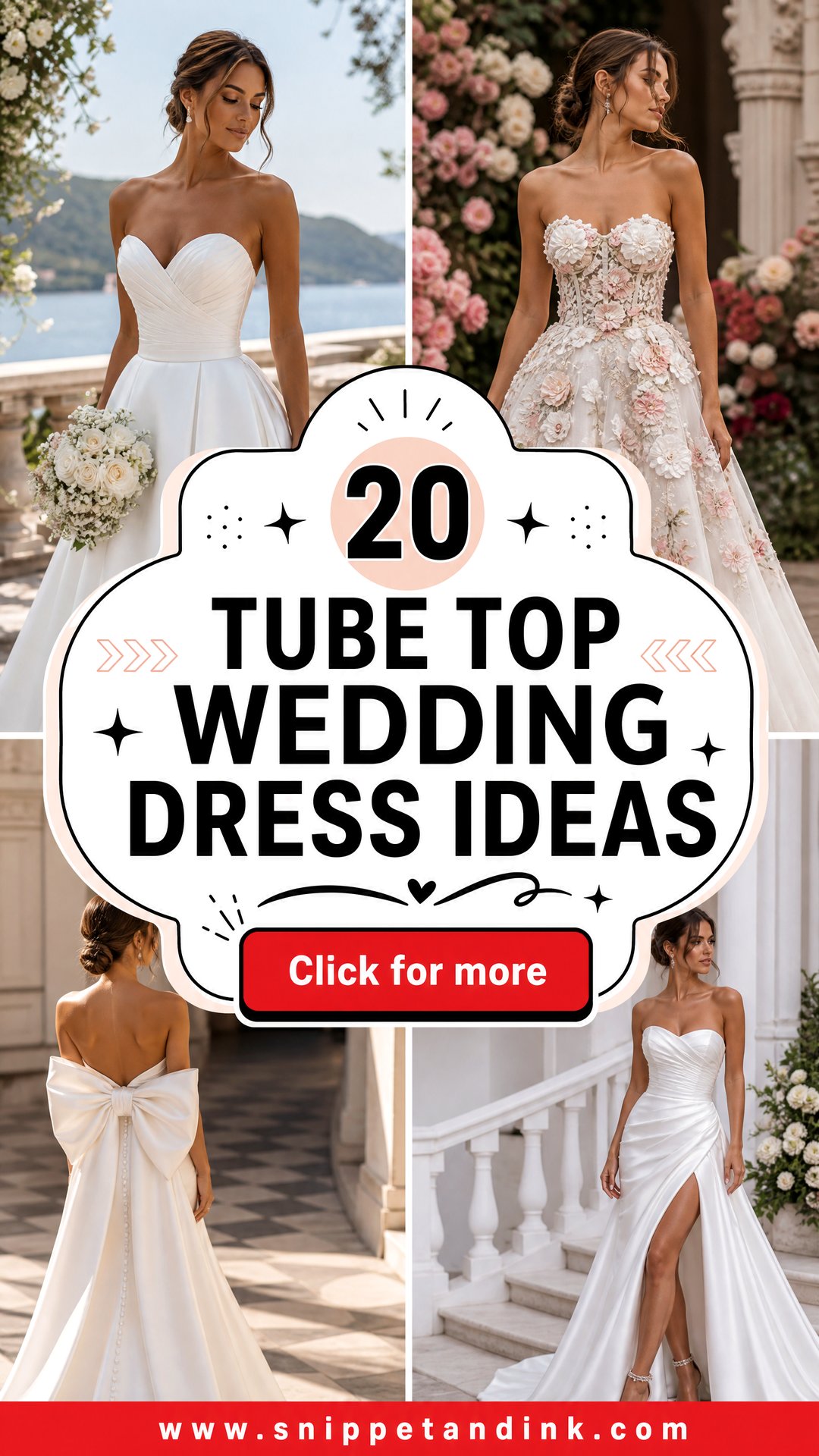 20 Tube Top Wedding Dress Ideas for Chic Modern Brides Today - 20 Tube Top Wedding Dress Ideas for Chic Modern Brides Today