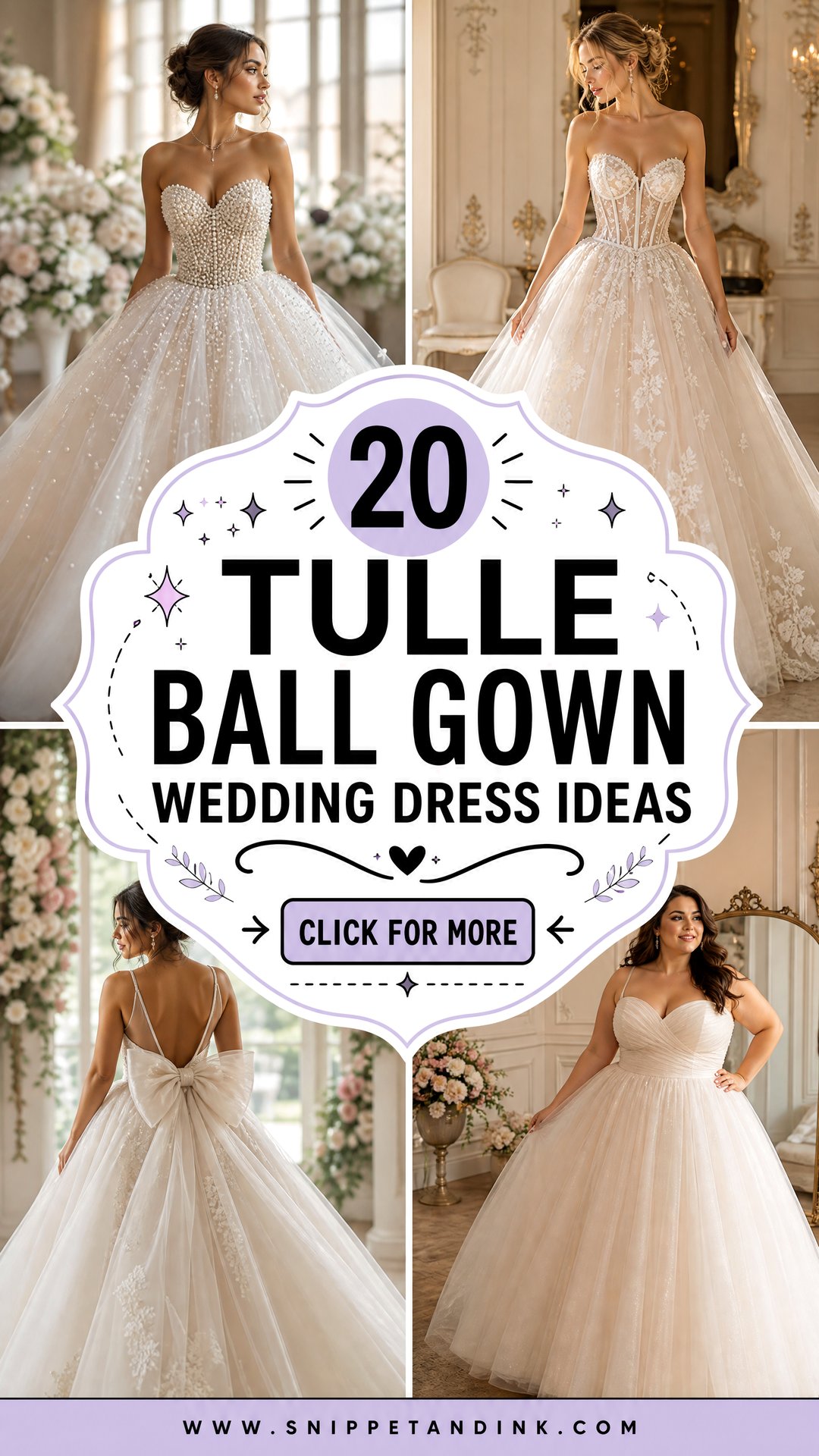 20 Tulle Ball Gown Wedding Dress Ideas for Dreamy Bridal Style - 20 Tulle Ball Gown Wedding Dress Ideas for Dreamy Bridal Style