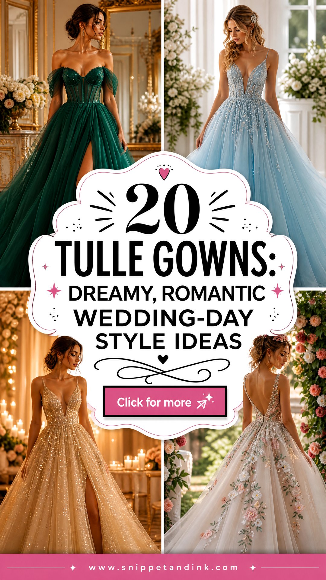 20 Tulle Gowns Dreamy Romantic Wedding-Day Style Ideas - 20 Tulle Gowns: Dreamy, Romantic Wedding-Day Style Ideas