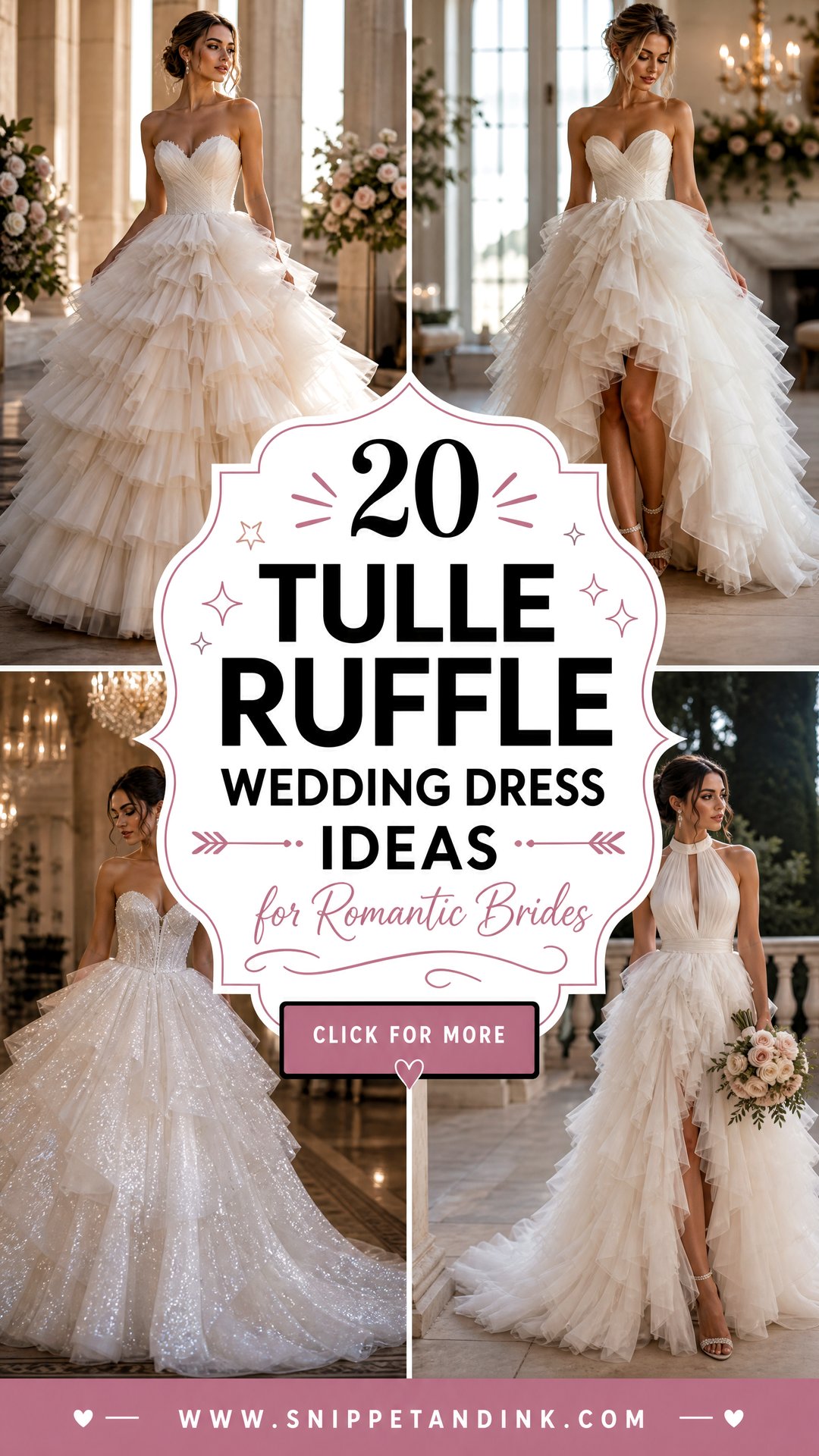 20 Tulle Ruffle Wedding Dress Ideas for Romantic Brides - 20 Tulle Ruffle Wedding Dress Ideas for Romantic Brides