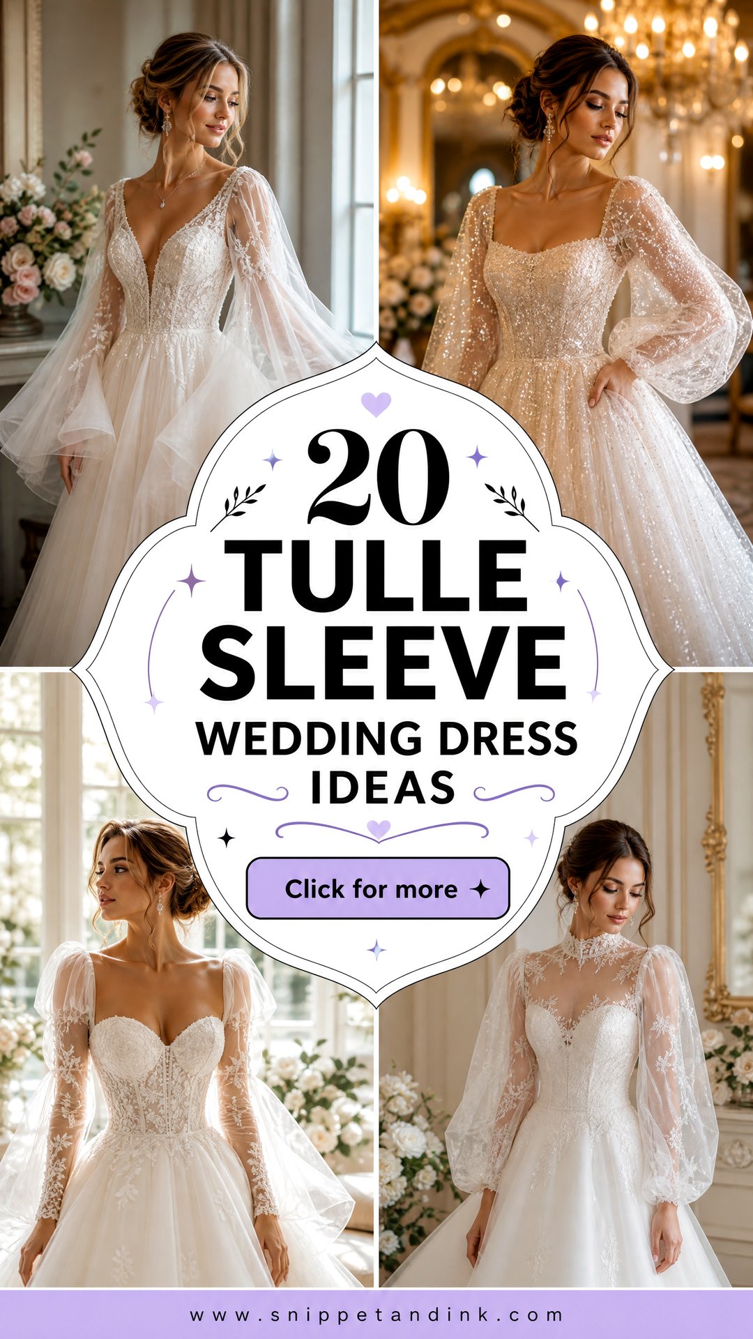 20 Tulle Sleeve Wedding Dress Ideas for Elegant Brides - 20 Tulle Sleeve Wedding Dress Ideas for Elegant Brides