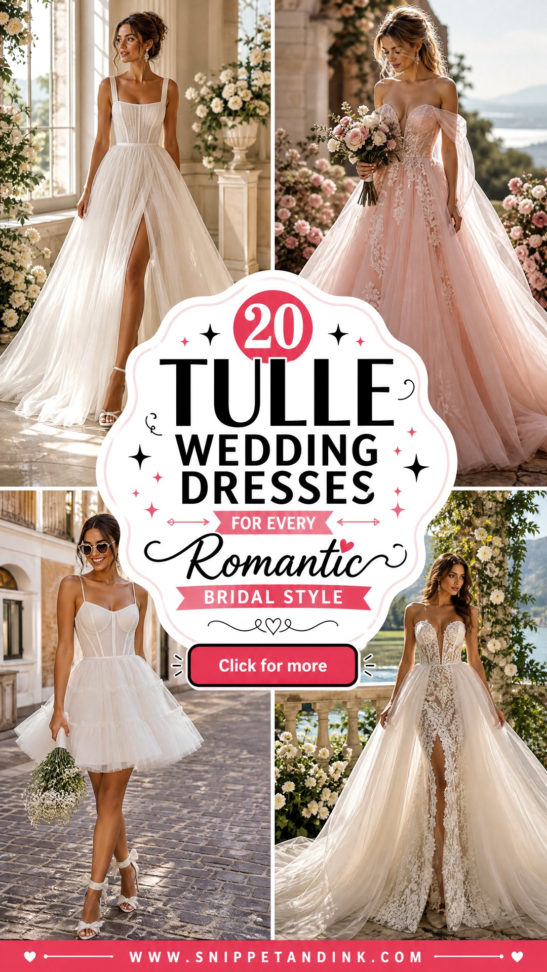 20 Tulle Wedding Dresses for Every Romantic Bridal Style - 20 Tulle Wedding Dresses for Every Romantic Bridal Style