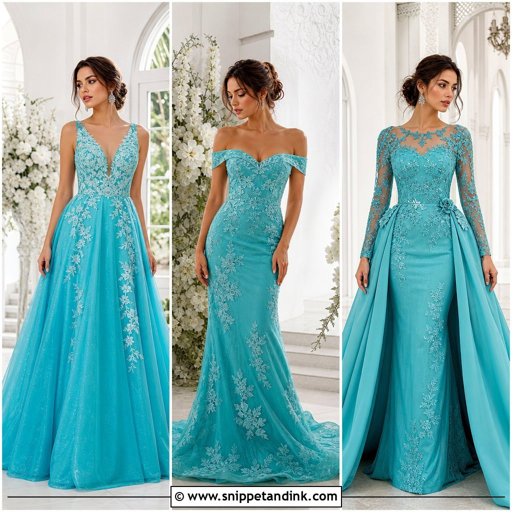 20 Turquoise Wedding Dresses for Bold, Modern Coastal Brides