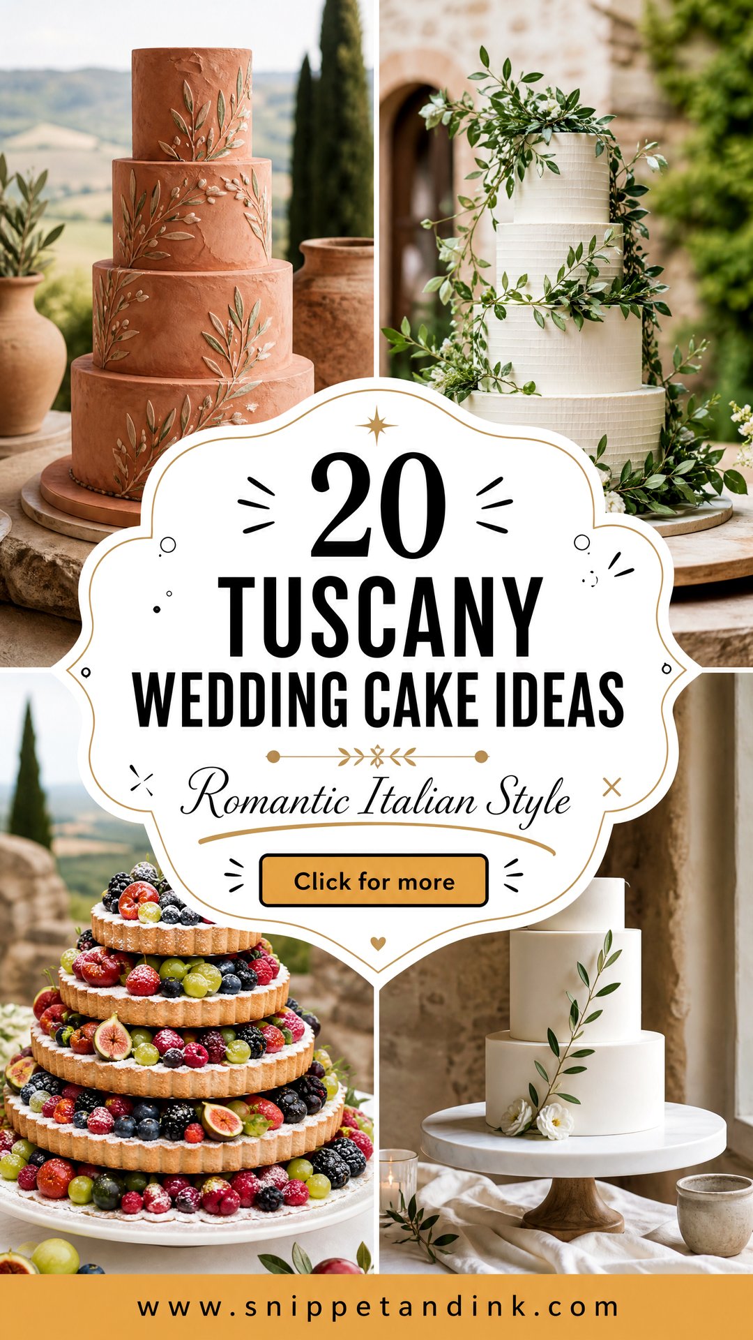 20 Tuscany Wedding Cake Ideas for Romantic Italian Style - 20 Tuscany Wedding Cake Ideas for Romantic Italian Style