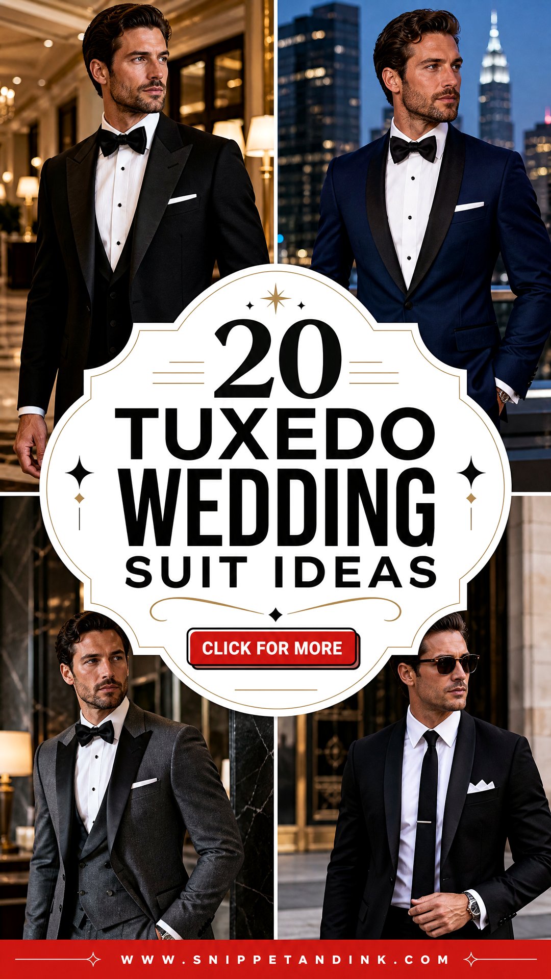 20 Tuxedo Wedding Suit Ideas for a Sharp Modern Groom Look - 20 Tuxedo Wedding Suit Ideas for a Sharp, Modern Groom Look