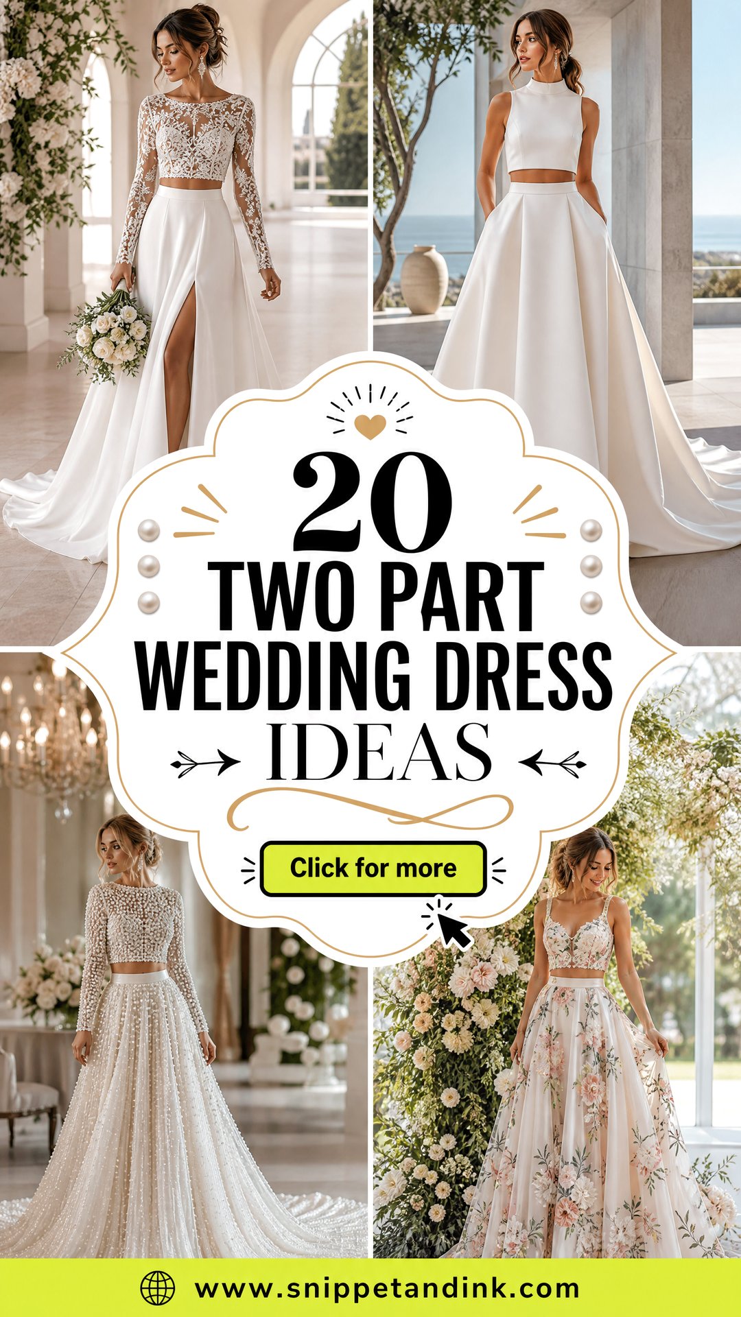 20 Two Part Wedding Dress Ideas for Chic and Modern Brides - 20 Two Part Wedding Dress Ideas for Chic and Modern Brides