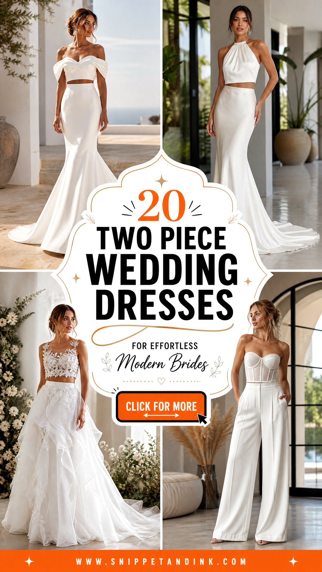 20 Two Piece Wedding Dresses for Effortless Modern Brides - 20 Two Piece Wedding Dresses for Effortless Modern Brides